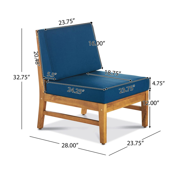 PERLA 3 SEATER SOFA AND TABLE SET, BLUE Default -DTYStore