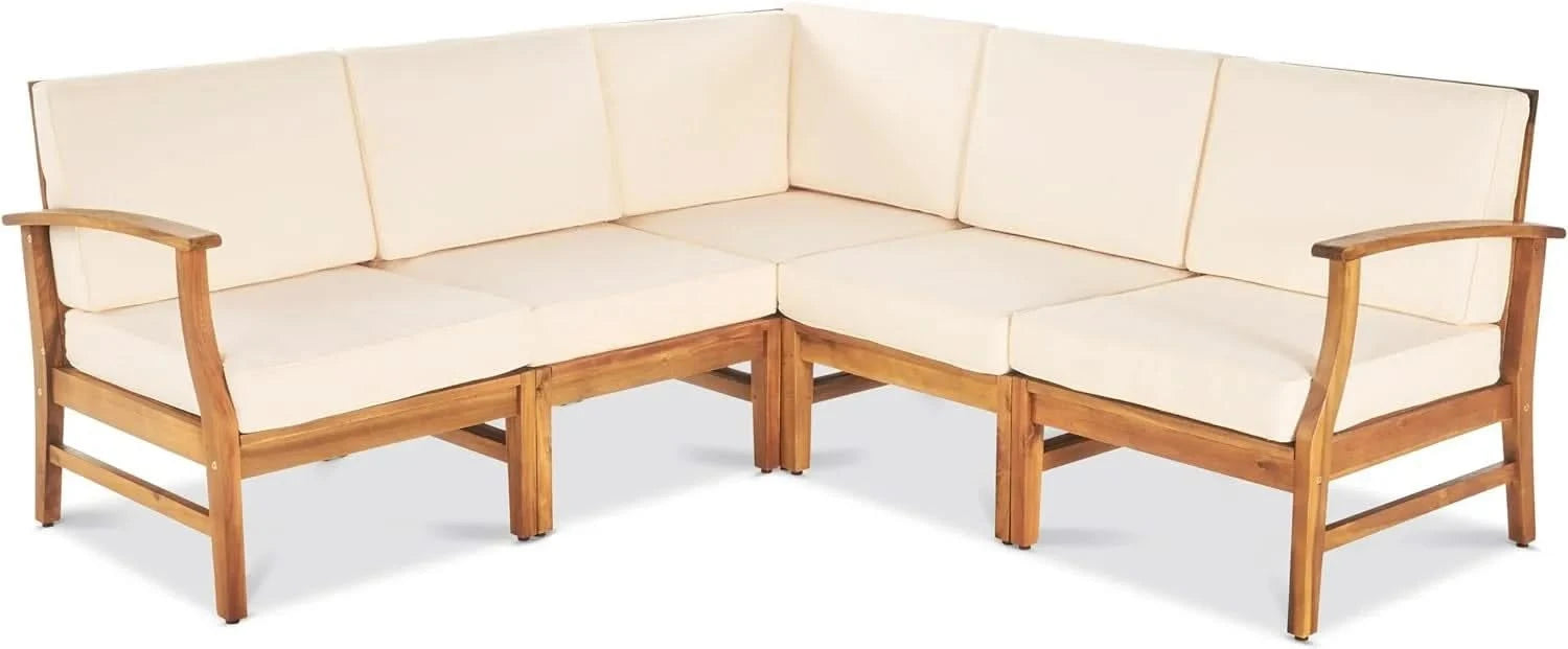 PERLA 5-PCS SOFA SET,CREAM Default -DTYStore