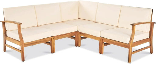 PERLA 5-PCS SOFA SET,CREAM Default -DTYStore