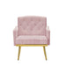 PINK velvet armchair with metal legs Default -DTYStore