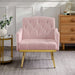 PINK velvet armchair with metal legs Default -DTYStore