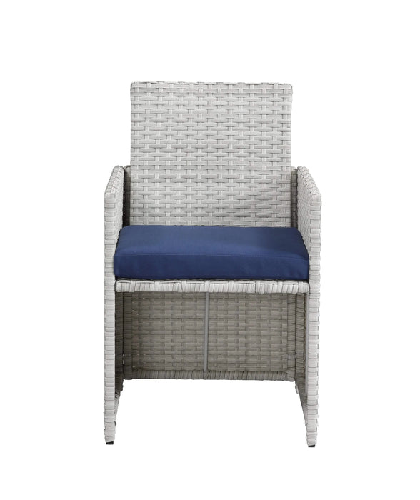 Paitalyi 9PCs Blue Fabric & Wicker Bistro Set Default -DTYStore