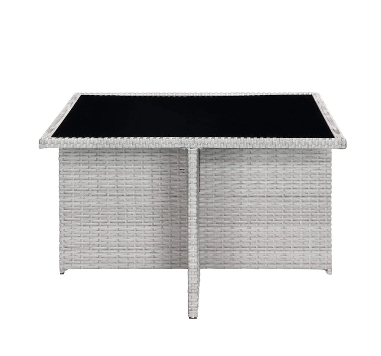 Paitalyi 9PCs Blue Fabric & Wicker Bistro Set Default -DTYStore