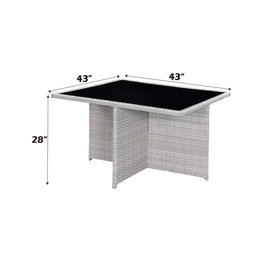 Paitalyi 9PCs Blue Fabric & Wicker Bistro Set Default -DTYStore