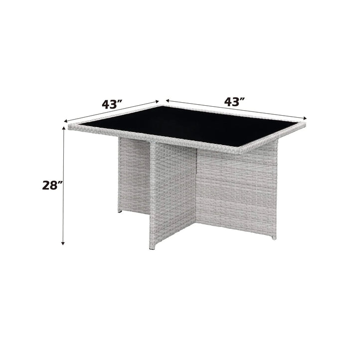 Paitalyi 9PCs Blue Fabric & Wicker Bistro Set Default -DTYStore