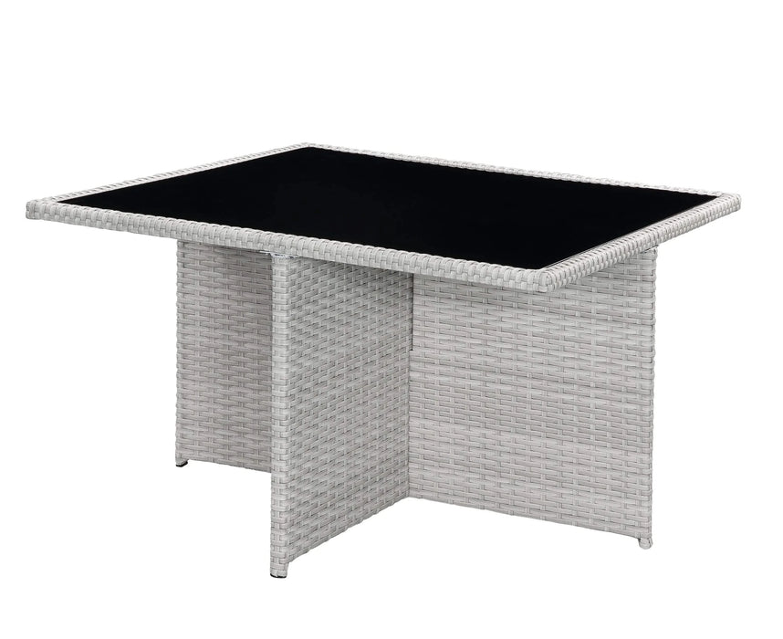 Paitalyi 9PCs Blue Fabric & Wicker Bistro Set Default -DTYStore