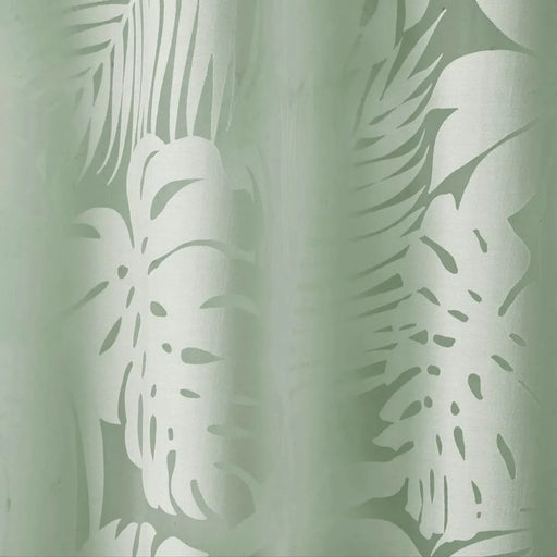 Palm Leaf Burnout Window Sheer Sage Green 50x95' Default -DTYStore