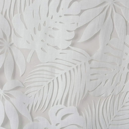 Palm Leaf Burnout Window Sheer White 50x63' Default -DTYStore