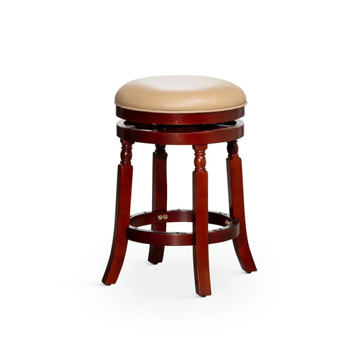 Palmer Lake Swivel Stool, 24" Counter or 30" Bar Height 24" Counter Height Cherry Bone Leather -DTYStore