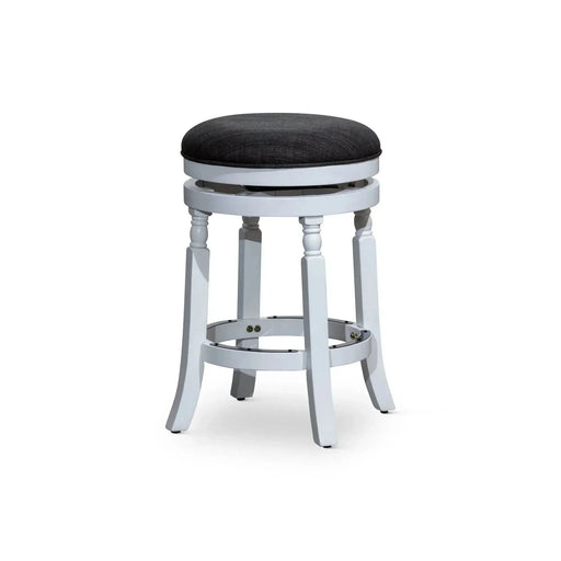 Palmer Lake Swivel Stool, 24" Counter or 30" Bar Height 24" Counter Height White Charcoal Fabric -DTYStore