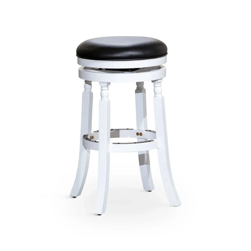 Palmer Lake Swivel Stool, 24" Counter or 30" Bar Height 30" Bar Height White Black Leather -DTYStore