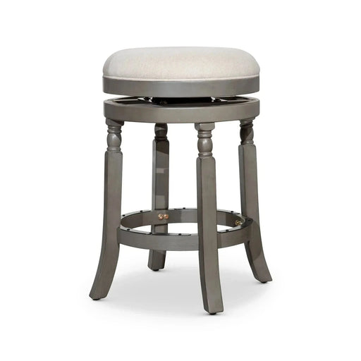 Palmer Lake Swivel Stool, 24" Counter or 30" Bar Height 24" Counter Height Weathered Gray Beige Fabric -DTYStore
