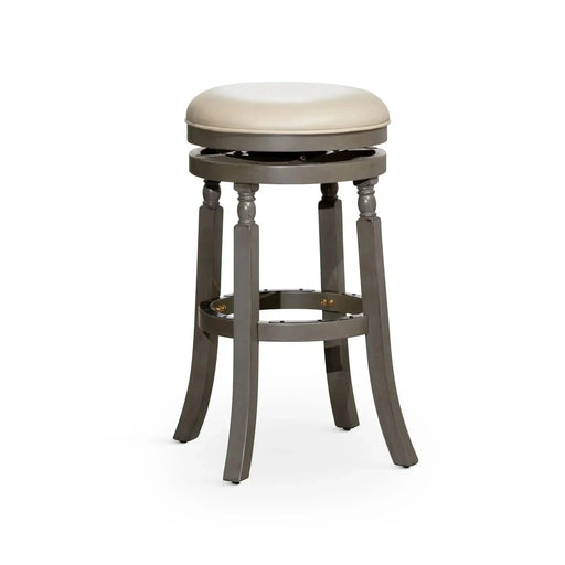 Palmer Lake Swivel Stool, 24" Counter or 30" Bar Height 30" Bar Height Weathered Gray French Gray Leather -DTYStore