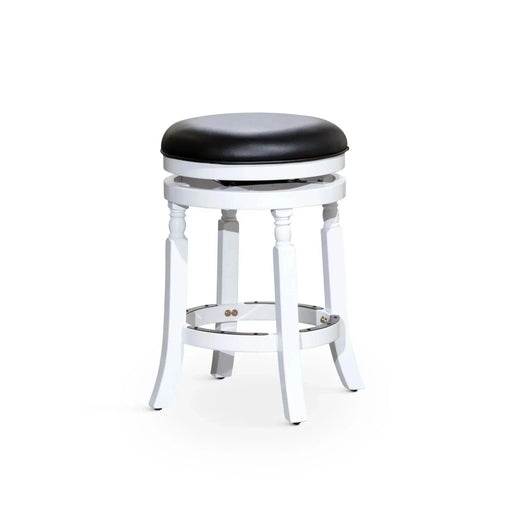 Palmer Lake Swivel Stool, 24" Counter or 30" Bar Height 24" Counter Height White Black Leather -DTYStore