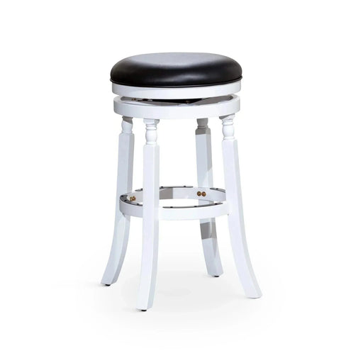 Palmer Lake Swivel Stool, 30” Bar Height or 24” Counter Height 30" Bar Height White Black Leather -DTYStore
