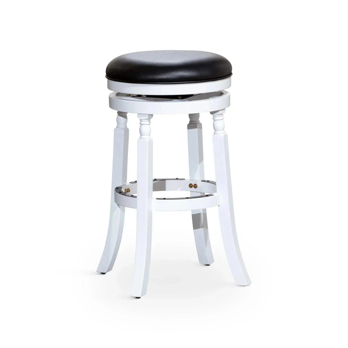 Palmer Lake Swivel Stool, 30” Bar Height or 24” Counter Height 30" Bar Height White Black Leather -DTYStore