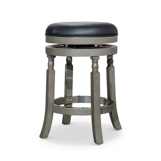 Palmer Lake Swivel Stool, 30” Bar Height or 24” Counter Height 24" Counter Height Weathered Gray Black Leather -DTYStore
