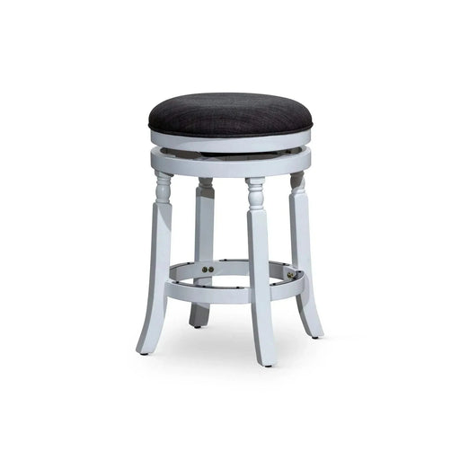 Palmer Lake Swivel Stool, 30” Bar Height or 24” Counter Height 24" Counter Height White Charcoal Fabric -DTYStore