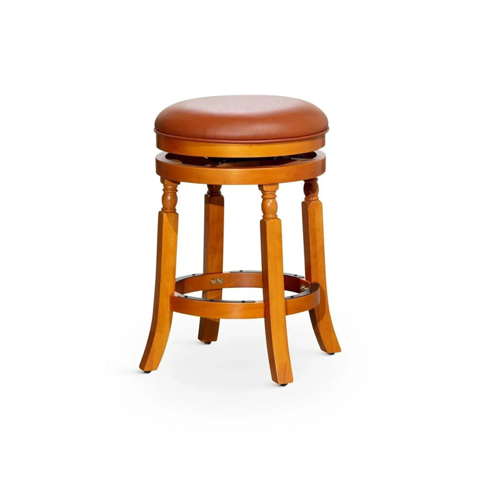 Palmer Lake Swivel Stool, 30” Bar Height or 24” Counter Height 24" Counter Height Natural Saddle Leather -DTYStore