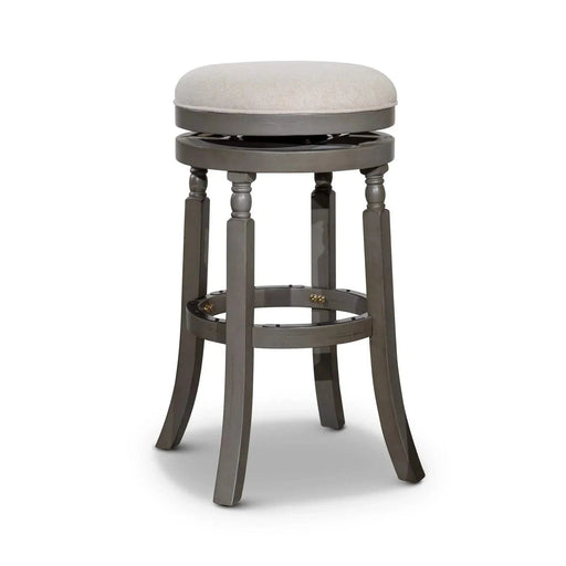 Palmer Lake Swivel Stool, 30” Bar Height or 24” Counter Height 30" Bar Height Weathered Gray Beige Fabric -DTYStore