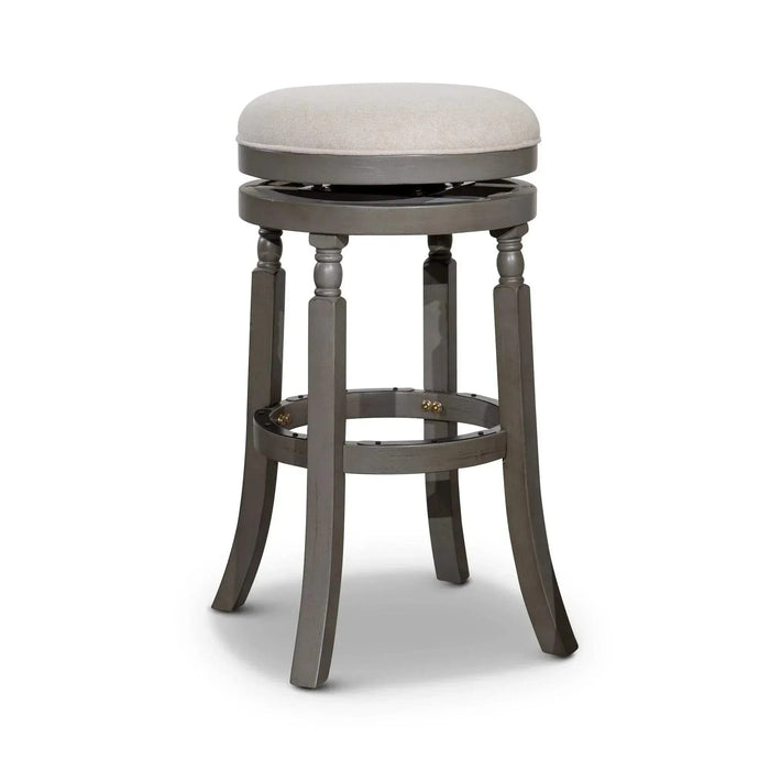 Palmer Lake Swivel Stool, 30” Bar Height or 24” Counter Height 30" Bar Height Weathered Gray Beige Fabric -DTYStore