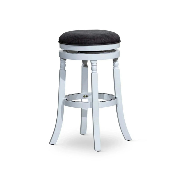 Palmer Lake Swivel Stool, 30” Bar Height or 24” Counter Height 30" Bar Height White Charcoal Fabric -DTYStore