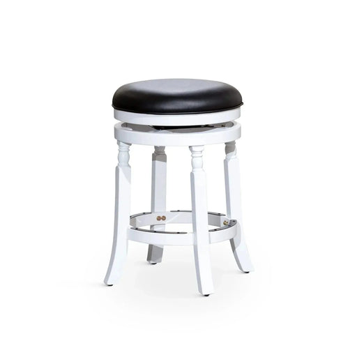 Palmer Lake Swivel Stool, 30” Bar Height or 24” Counter Height 24" Counter Height White Black Leather -DTYStore