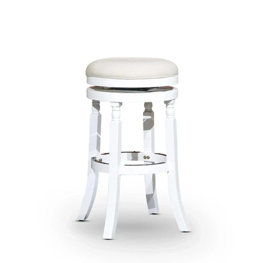 Palmer Lake Swivel Stool, 30” Bar Height or 24” Counter Height 24" Counter Height White Beige Fabric -DTYStore