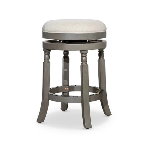 Palmer Lake Swivel Stool, 30” Bar Height or 24” Counter Height 24" Counter Height Weathered Gray Beige Fabric -DTYStore