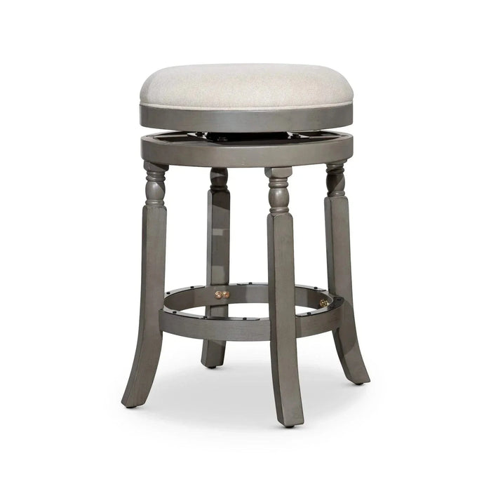 Palmer Lake Swivel Stool, 30” Bar Height or 24” Counter Height 24" Counter Height Weathered Gray Beige Fabric -DTYStore
