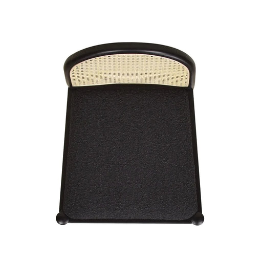 Panama 26.5' Curved Back Cane Rattan Counter Stool, Set of 2, Ebony Black Boucle Default -DTYStore