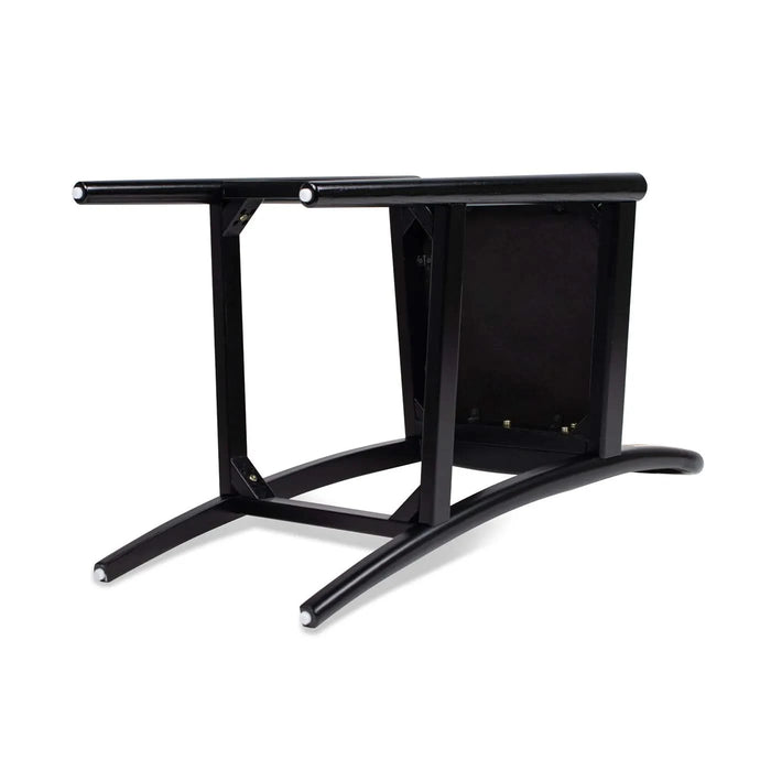 Panama 30.5' Curved Back Cane Rattan Bar Stool, Set of 2, Ebony Black Boucle Default -DTYStore