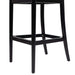 Panama 30.5' Curved Back Cane Rattan Bar Stool, Set of 2, Ebony Black Boucle Default -DTYStore