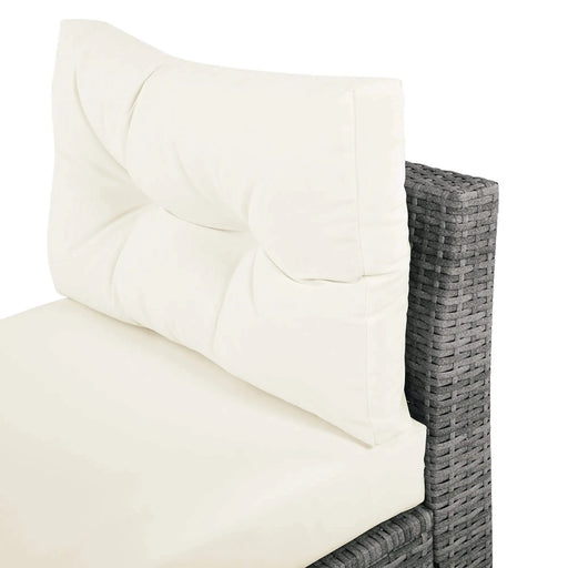 Patio Furniture Set Outdoor Daybed Rattan Sectional with Cushions and Center Table, Beige, Iron & Rattan, Multiple Sizes Default -DTYStore