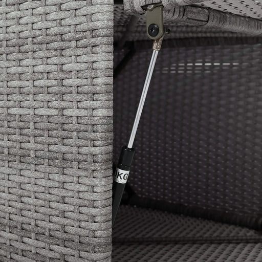 Patio Furniture Set Outdoor Daybed Rattan Sectional with Cushions and Center Table, Beige, Iron & Rattan, Multiple Sizes Default -DTYStore