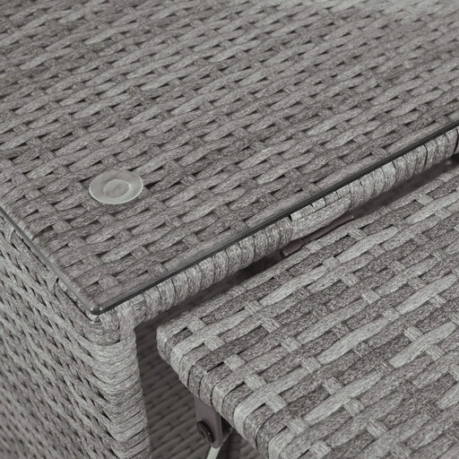 Patio Furniture Set Outdoor Daybed Rattan Sectional with Cushions and Center Table, Beige, Iron & Rattan, Multiple Sizes Default -DTYStore