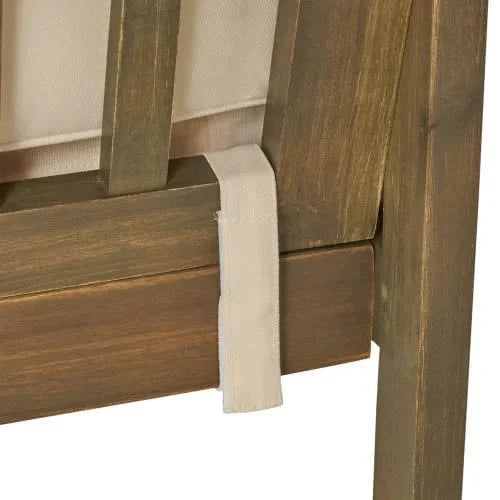 Patio Set Outdoor Acacia Wood Furniture Sets-Modern Club Chair Conversation Sets with Patio Dining Table for Garden, Patio & Deck (Grey Finish+Cream Cushion) Default -DTYStore