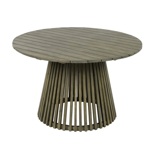 Patio Set Outdoor Acacia Wood Furniture Sets-Modern Club Chair Conversation Sets with Patio Dining Table for Garden, Patio & Deck (Grey Finish+Cream Cushion) Default -DTYStore