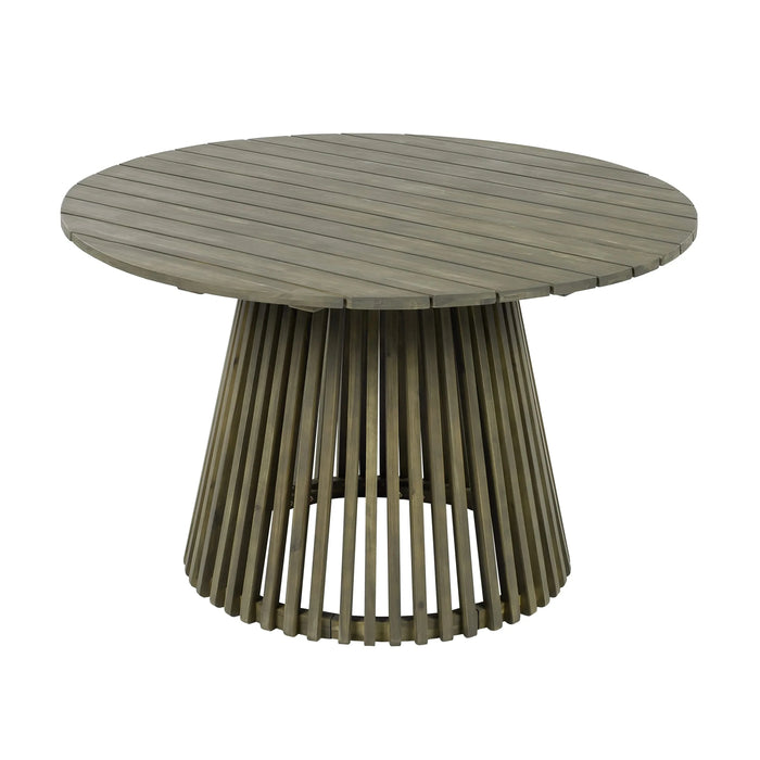 Patio Set Outdoor Acacia Wood Furniture Sets-Modern Club Chair Conversation Sets with Patio Dining Table for Garden, Patio & Deck (Grey Finish+Cream Cushion) Default -DTYStore