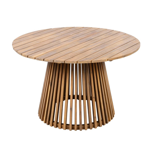 Patio Set Outdoor Acacia Wood Furniture Sets- Braided Dining Chairs Leisure Sets with Patio Dining Table for Garden, Patio & Deck (Teak Look & Grey Rope) Default -DTYStore