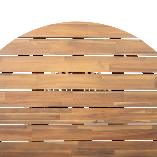 Patio Set Outdoor Acacia Wood Furniture Sets- Braided Dining Chairs Leisure Sets with Patio Dining Table for Garden, Patio & Deck (Teak Look & White Rope) Default -DTYStore