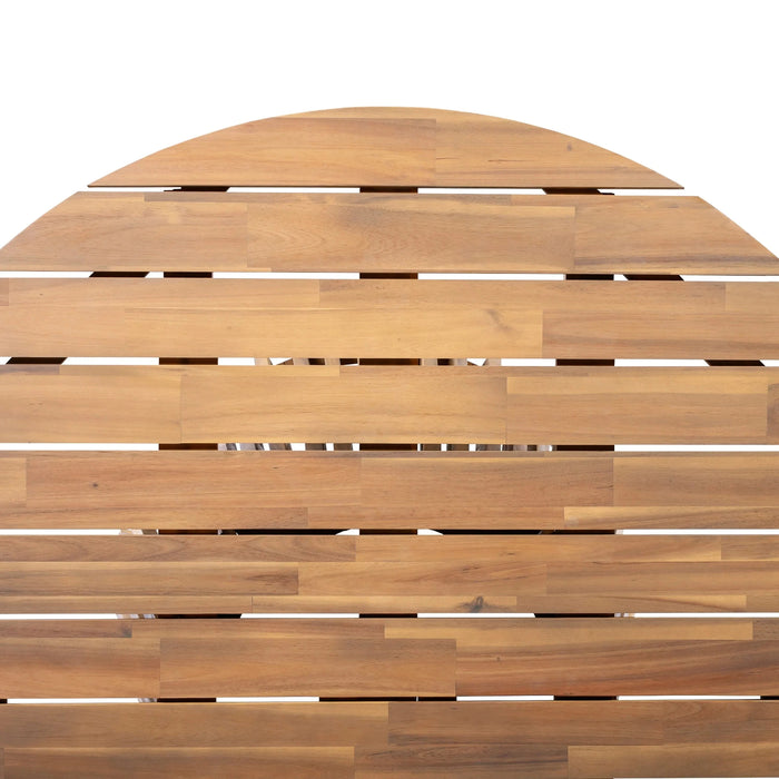 Patio Set Outdoor Acacia Wood Furniture Sets- Braided Dining Chairs Leisure Sets with Patio Dining Table for Garden, Patio & Deck (Teak Look & White Rope) Default -DTYStore