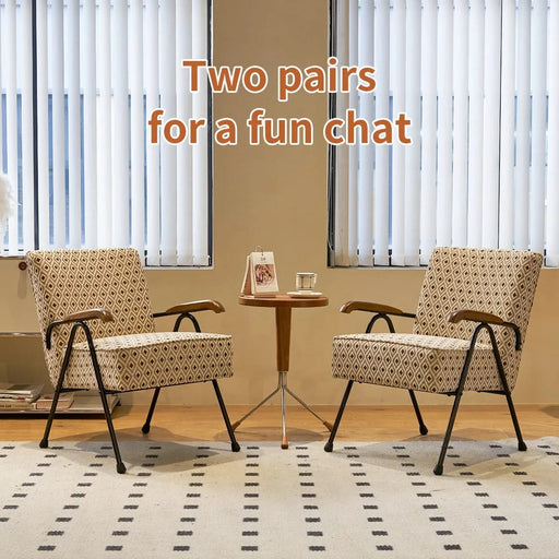 Pattern Colorful Fabric Armchair, Modern Accent Chair High Back, Living Room Chairs with Metal Legs and Soft Padded, Sofa Chairs for Home Office,Bedroom,Dining Room Default -DTYStore