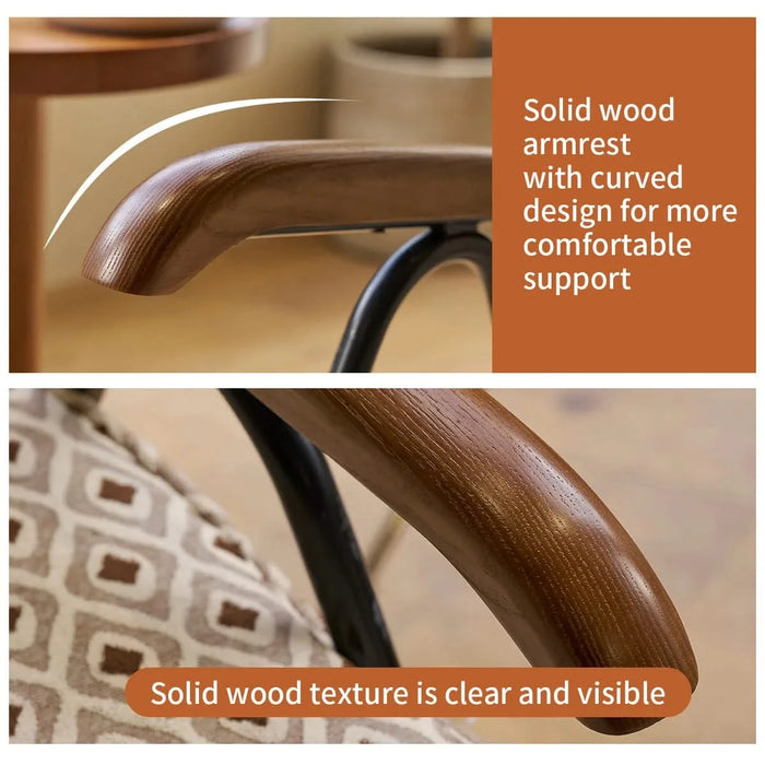 Pattern Colorful Fabric Armchair, Modern Accent Chair High Back, Living Room Chairs with Metal Legs and Soft Padded, Sofa Chairs for Home Office,Bedroom,Dining Room Default -DTYStore