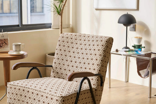 Pattern Colorful Fabric Armchair, Modern Accent Chair High Back, Living Room Chairs with Metal Legs and Soft Padded, Sofa Chairs for Home Office,Bedroom,Dining Room Default -DTYStore