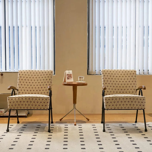 Pattern Colorful Fabric Armchair, Modern Accent Chair High Back, Living Room Chairs with Metal Legs and Soft Padded, Sofa Chairs for Home Office,Bedroom,Dining Room Default -DTYStore