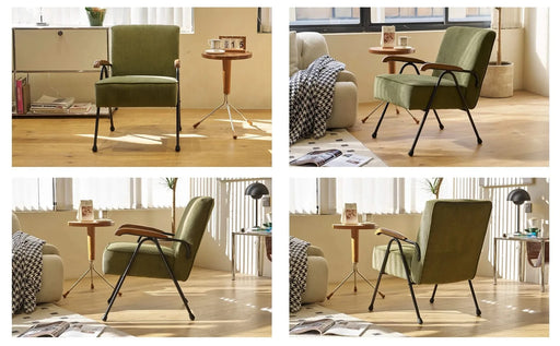 Pattern Colorful Fabric Armchair, Modern Accent Chair High Back, Living Room Chairs with Metal Legs and Soft Padded, Sofa Chairs for Home Office,Bedroom,Dining Room Default -DTYStore