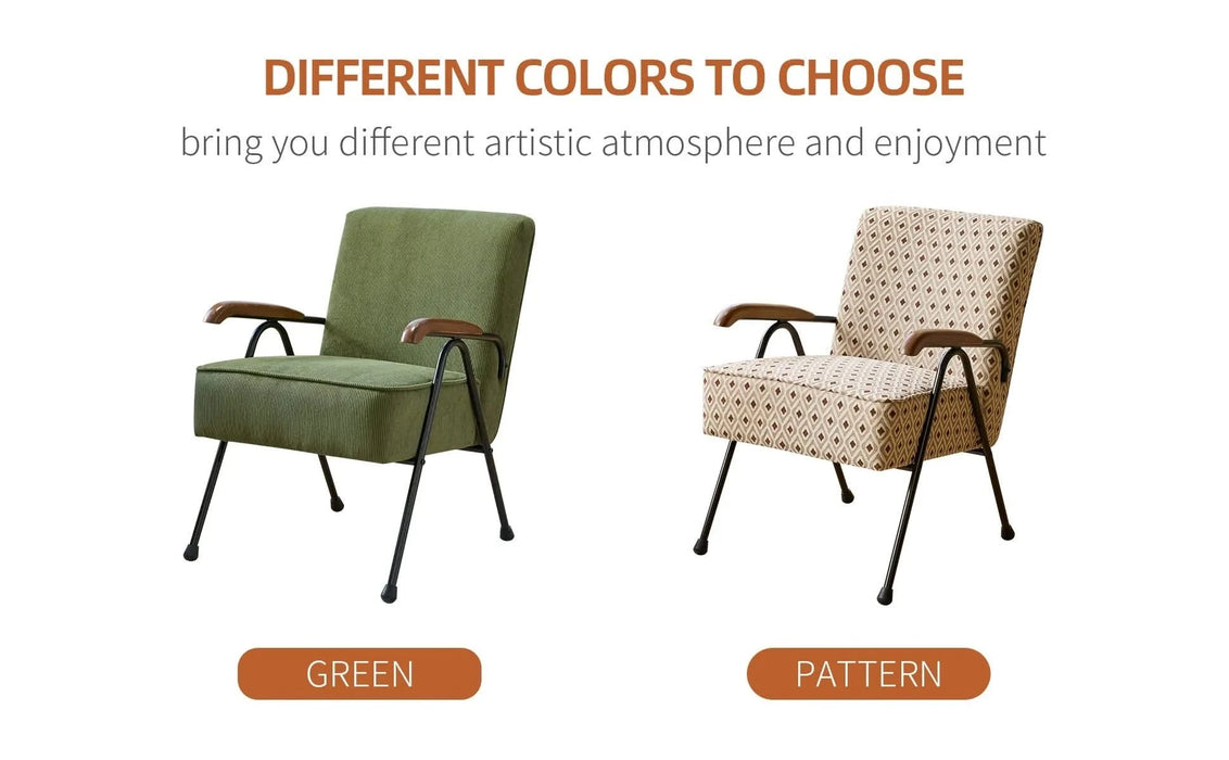 Pattern Colorful Fabric Armchair, Modern Accent Chair High Back, Living Room Chairs with Metal Legs and Soft Padded, Sofa Chairs for Home Office,Bedroom,Dining Room Default -DTYStore