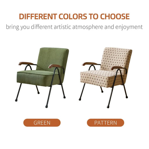Pattern Colorful Fabric Armchair, Modern Accent Chair High Back, Living Room Chairs with Metal Legs and Soft Padded, Sofa Chairs for Home Office,Bedroom,Dining Room Default -DTYStore