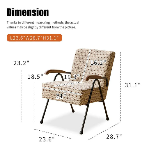 Pattern Colorful Fabric Armchair, Modern Accent Chair High Back, Living Room Chairs with Metal Legs and Soft Padded, Sofa Chairs for Home Office,Bedroom,Dining Room Default -DTYStore